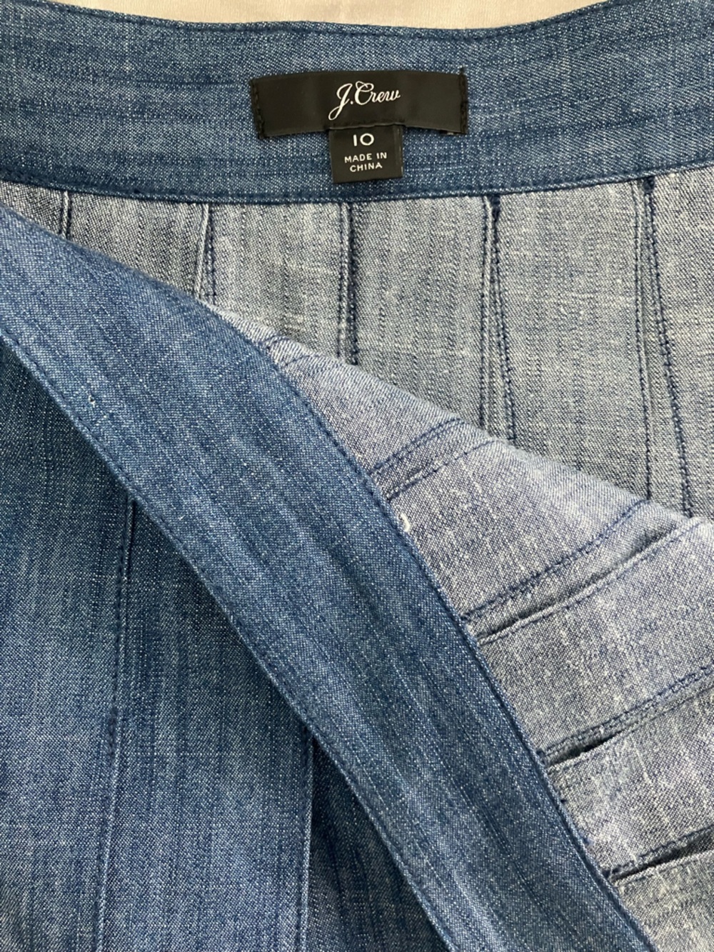 J. Crew Denim Pleated A-Line Midi Skirt - Picture 2 of 3
